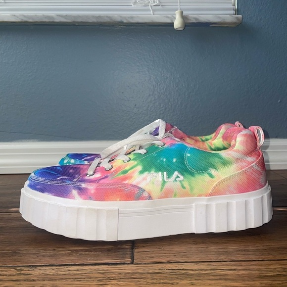☀️Rare Tiedye🌈sneakers Rainbow sneakers platform pride chunky sneakers - Picture 8 of 10